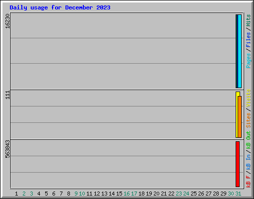 Daily usage for December 2023