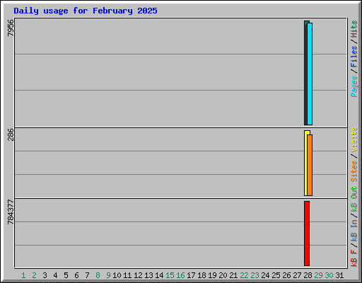 Daily usage for February 2025