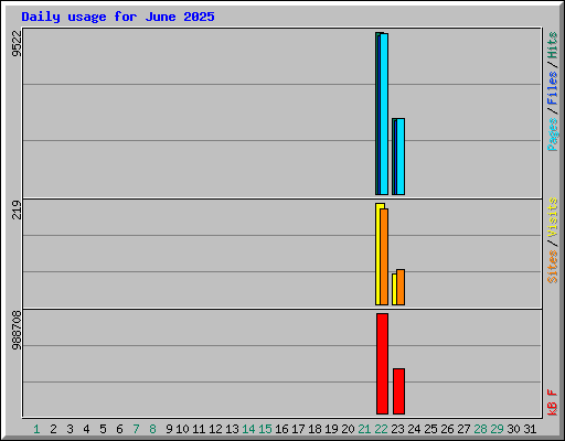 Daily usage for June 2025