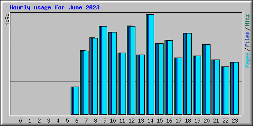 Hourly usage for June 2023