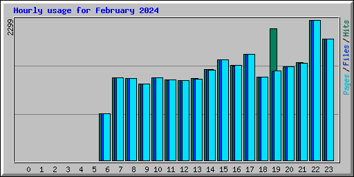 Hourly usage for February 2024