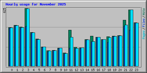 Hourly usage for November 2025